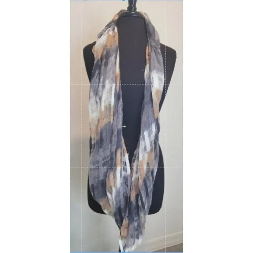 Infinity Scarf 100% Viscose Neutral Beige Gray Pink Minimalist Boho Soft Layer